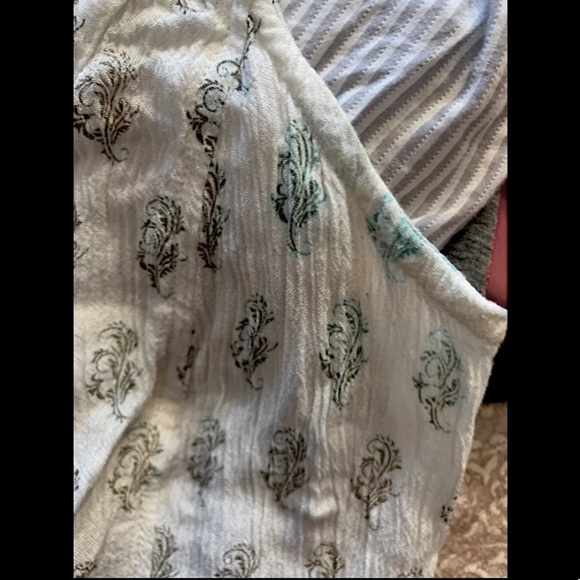 Ooh La Luxe Lovely Button Up Tank Top, with Tie/Floral Embroidery Design Back - Picture 5 of 8